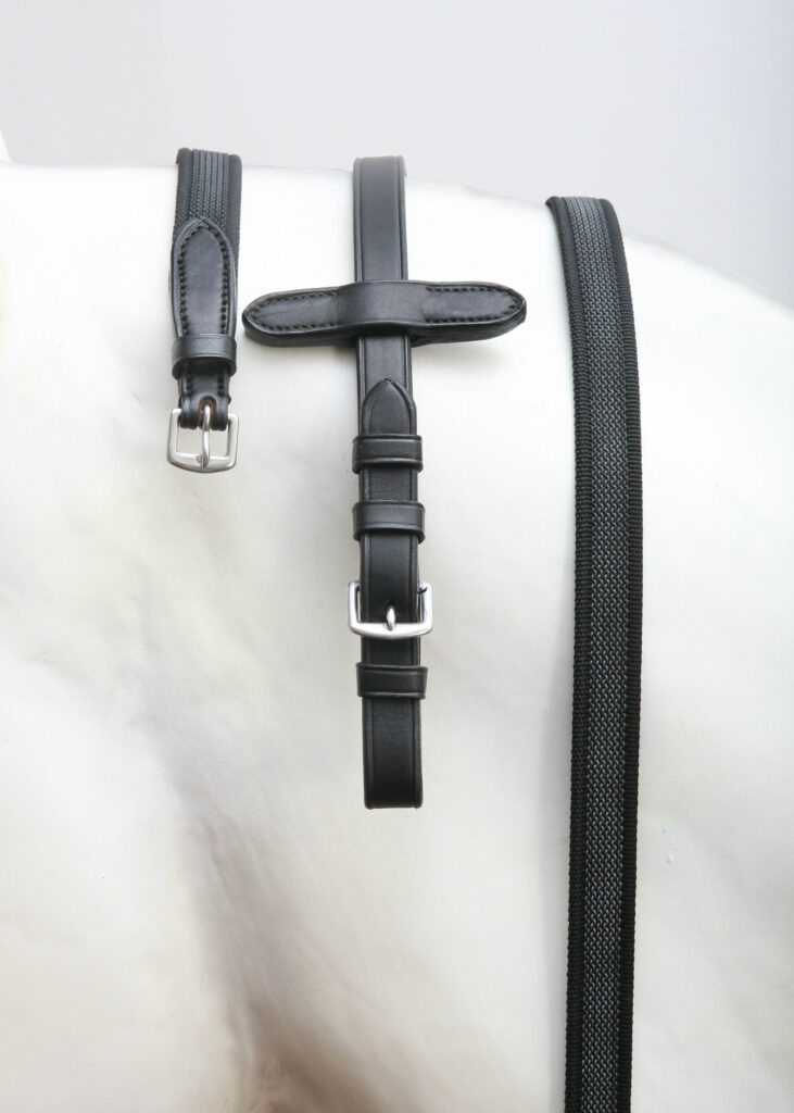 Dobert Stallmeister Rubberized Web Reins Blk Inv 6186